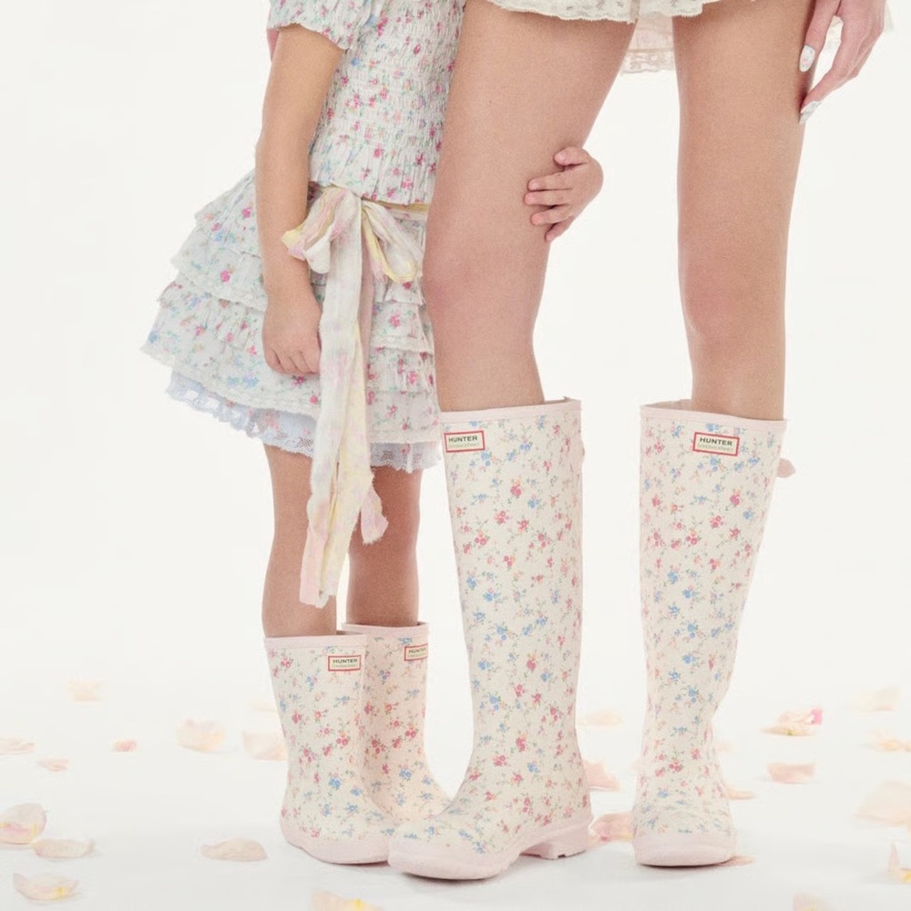 Love Shack Fancy x Hunter Boot Original Tall Rain Boot Sunrise Patchwork‎ Size 7